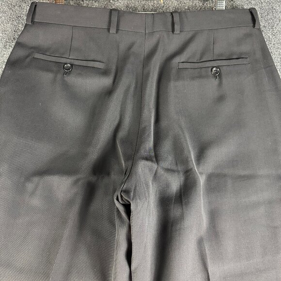 Armani Collezioni Pants Mens 36 Black Wool Blend Stretch Straight Leg Flat Front - Picture 7 of 7